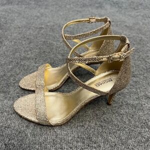 Michael Kors Ava Mid Sandal – Sand Gold Glitter Size 7.5